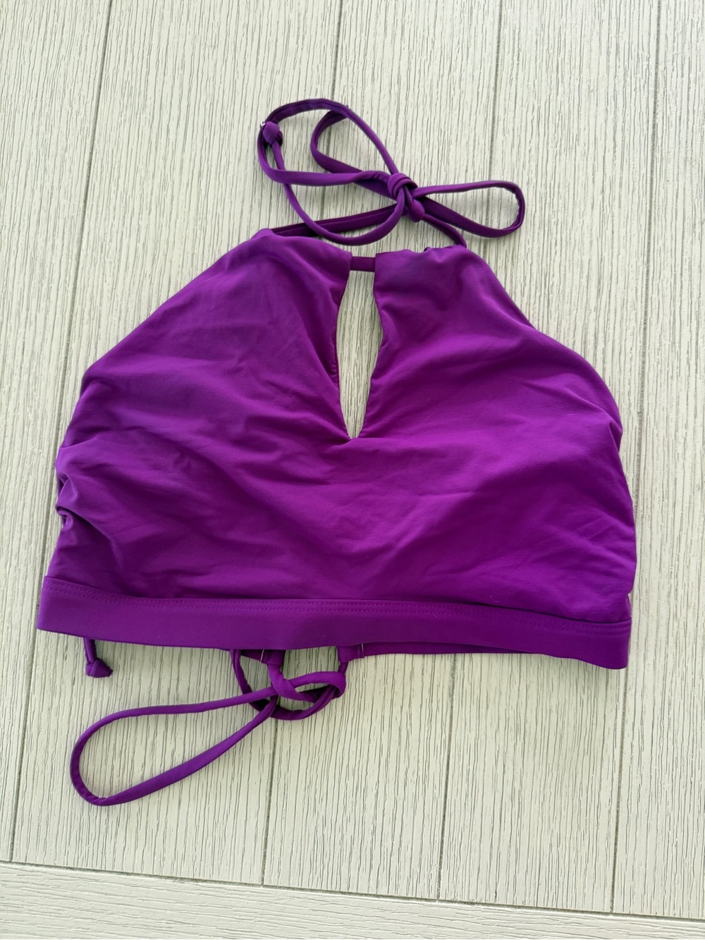 Athleta Bright Purple Halter Swim Top with Keyhole